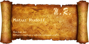 Matuz Rudolf névjegykártya